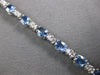 ESTATE 4.98CT DIAMOND & AAA SAPPHIRE 14K WHITE GOLD OVAL & ROUND TENNIS BRACELET