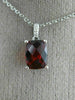 ESTATE 1.51CT DIAMOND & AAA GARNET 14KT WHITE GOLD CUSHION CUT FLOATING EARRINGS
