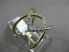ESTATE WIDE .22CT DIAMOND 14KT YELLOW GOLD X OPEN CRISS CROSS INFINITY LOVE RING