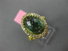 ESTATE LARGE 4.90CT DIAMOND & GREEN AMETHYST 14KT YELLOW GOLD OVAL FILIGREE RING