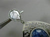 ESTATE EXTRA LARGE 2.23CT DIAMOND & SAPPHIRE MARBLE 14KT TWO TONE GOLD EARRINGS