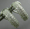 WIDE 1.0CT DIAMOND 14KT WHITE GOLD 3D MULTI ROW SEMI HOOP CLIP ON EARRINGS 26652