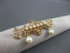 ANTIQUE 14K YELLOW GOLD & AAA SOUTH SEA PEARL VICTORIAN CROWN BROOCH / PIN 22527