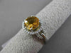 ESTATE 1.82CT DIAMOND & EXTRA FACET CITRINE 14KT WHITE GOLD HALO ENGAGEMENT RING
