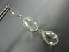 ESTATE LARGE AAA CRYSTAL 14K WHITE GOLD 3D TEAR DROP LEVER BACK HANGING EARRINGS
