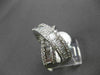 ANTIQUE WIDE 2.54CT DIAMOND 14KT WHITE GOLD CROSS OVER BAND COCKTAIL RING