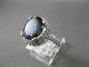 ESTATE LARGE 6.37CT DIAMOND & AAA MYSTIC TOPAZ 14KT WHITE GOLD 3D OVAL HALO RING