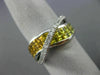 WIDE 3.02CT DIAMOND & AAA YELLOW SAPPHIRE 14K WHITE GOLD CRISS CROSS X LOVE RING