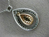 ESTATE .85CT WHITE & PINK DIAMOND 18KT WHITE & ROSE GOLD 3D TEAR DROP NECKLACE