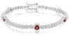 2.06CT DIAMOND & AAA RUBY 14K WHITE GOLD CLASSIC ROUND ETERNITY TENNIS BRACELET