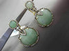 ESTATE LARGE .97CT DIAMOND & GREEN AGATE 14KT YELLOW GOLD HALO CLIP ON EARRINGS