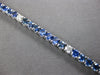 8.42CT DIAMOND & AAA SAPPHIRE 14KT WHITE GOLD 3D CLASSIC ROUND TENNIS BRACELET