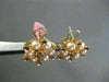 ESTATE LARGE .62CT CHOCOLATE FANCY DIAMOND & PEARL 18KT TWO TONE GOLD EARRINGS