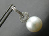 ESTATE LARGE .57CT DIAMOND & TAHITIAN PEARL 18KT WHITE GOLD LOVE KNOT HANGING EARRINGS