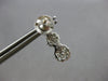 1.0CT DIAMOND 14KT WHITE GOLD 3D MULTI FLOWER JOURNEY SCREWBACK HANGING EARRINGS