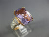 ESTATE LARGE 6.91CT DIAMOND & AAA AMETHYST 18K ROSE GOLD CUSHION ENGAGEMENT RING