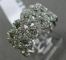 ESTATE 1.66CT DIAMOND 14KT WHITE GOLD 2 ROW FILIGREE SEMI ETERNITY WEDDING RING