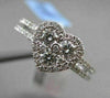 ESTATE LARGE .75CT DIAMOND 18KT WHITE GOLD DOUBLE BAND 3 DIMENSIONAL HEART RING