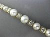 ESTATE LARGE .60CT DIAMOND & AAA SOUTH SEA PEARL 14K 2 TONE GOLD TENNIS BRACELET