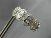 ESTATE LARGE 2.18CT DIAMOND 18KT WHITE GOLD 3D HALO OVAL HUGGIE HANGING EARRINGS