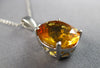 LARGE 3.05CT DIAMOND & AAA CITRINE 14K WHITE GOLD OVAL & ROUND FLOATING PENDANT