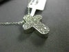 ANTIQUE .40CT ROUND DIAMOND 14KT WHITE GOLD CLASSIC FLOATING CROSS PENDANT #1894