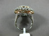 ESTATE LARGE 1.50CT DIAMOND 14KT WHITE & ROSE GOLD FLOWER FILIGREE COCKTAIL RING