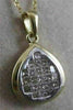 ESTATE DIAMOND 14K WHITE & YELLOW GOLD INVISIBLE MODERN PENDANT  #3666