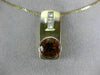 ESTATE LARGE 5.65CT DIAMOND & AAA CITRINE 14KT TWO TONE GOLD 3D PENDANT #14025