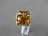 ESTATE LARGE 5.76CT DIAMOND & AAA CITRINE 14KT YELLOW GOLD 3D HALO FILIGREE RING