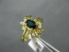ESTATE .64CT DIAMOND & AAA SAPPHIRE 14KT YELLOW GOLD FLOWER FILIGREE RING #21357