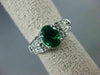 ESTATE 1.21CT DIAMOND & AAA OVAL EMERALD 14KT WHITE GOLD 3D LOVE ENGAGEMENT RING