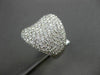 ESTATE LARGE & WIDE 4.37CT DIAMOND 18KT WHITE GOLD 3 DIMENSIONS PAVE FUN RING