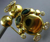 ANTIQUE AAA WHITE SAPPHIRE & EMERALD 18KT YELLOW GOLD BUNNY RABBIT PIN #12532