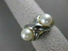 ESTATE 6MM AKOYA SEA PEARL 14K GOLD MODERNIST X-O CROSSOVER COCKTAIL RING #21396