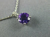 ESTATE .71CT DIAMOND & AAA AMETHYST 14KT WHITE GOLD 3D ROUND FLOATING PENDANT
