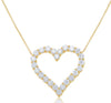 3.55CT DIAMOND 18KT YELLOW GOLD ROUND CLASSIC SHARED PRONG OPEN HEART NECKLACE