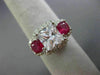 ESTATE LARGE 3.30CT DIAMOND & AAA RUBY 14K WHITE GOLD 3D CLASSIC ENGAGEMENT RING