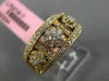 ESTATE WIDE .75CT DIAMOND 18KT ROSE GOLD 3D 3 FLOWER MILGRAIN ANNIVERSARY RING