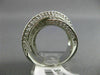 ESTATE LARGE 4CT ROUND DIAMOND & AAA PINK SAPPHIRE 14K WHITE GOLD 3D LOVE X RING