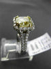 ESTATE LARGE 2.96CT GIA FANCY YELLOW DIAMOND 18K TWO TONE GOLD ENGAGEMENT RING