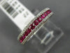ESTATE .64CT DIAMOND & RUBY 18KT ROSE GOLD SEMI ETERNITY 3 ROW ANNIVERSARY RING