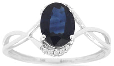 1.49CT DIAMOND & AAA SAPPHIRE 14KT WHITE GOLD 3D OVAL & ROUND INFINITY LOVE RING