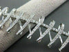 ESTATE WIDE 3.85CT DIAMOND 14K WHITE GOLD FLOATING X DESIGN BRACELET VERY UNIQUE