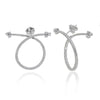 1.57CT DIAMOND 18K WHITE GOLD CIRCULAR CRISS CROSS SIDEWAY HOOP HANGING EARRINGS