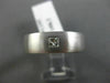 ESTATE WIDE .18CT PRINCESS CUT DIAMOND 14K WHITE GOLD SOLITAIRE MEN'S RING #2438