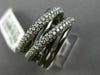 ESTATE WIDE 1.31CT DIAMOND 18KT BLACK GOLD 3D MULTI ROW CRISS CROSS LOVE RING
