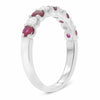 ESTATE .83CT DIAMOND & AAA RUBY 14KT WHITE GOLD SEMI ETERNITY ANNIVERSARY RING