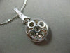 ANTIQUE .85CT ROUND DIAMOND 18KT WHITE GOLD CIRCLE SOLITAIRE PENDANT CHAIN #6403