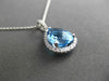 ESTATE 2.47CTW DIAMOND & AAA EXTRA FACET BLUE TOPAZ 14KT WHITE GOLD DROP PENDANT